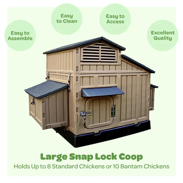 Snap Lock Formex Chicken Coop, Large Tan (Up to 8 Chickens) - Image 3