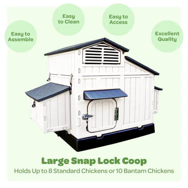 Snap Lock Formex Chicken Coop, Large White (Up to 8 Chickens) - Image 4