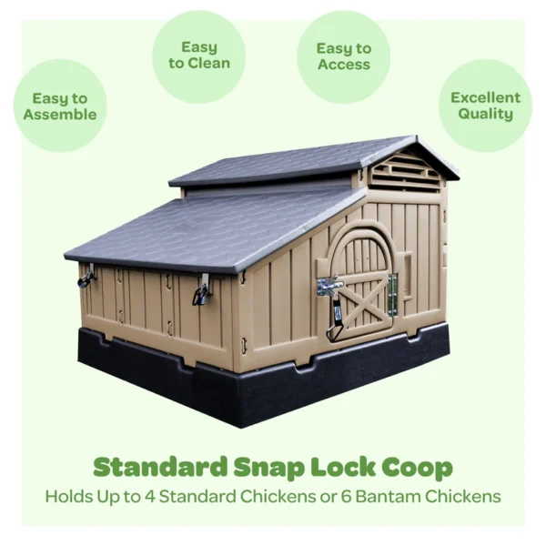 Snap Lock Formex Chicken Coop, Standard Tan (Up to 4 Chickens) - Image 4